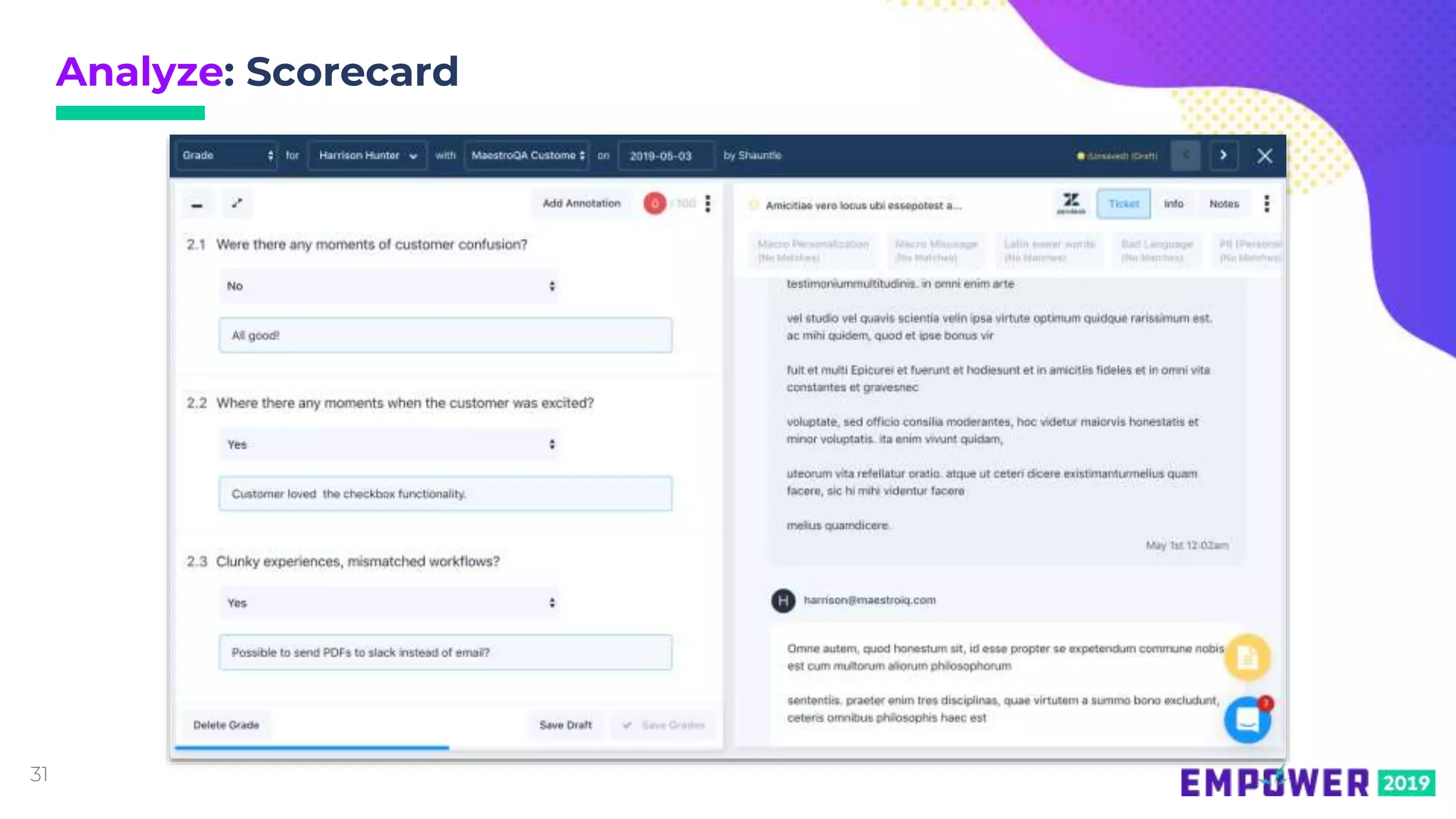31
Analyze: Scorecard
 