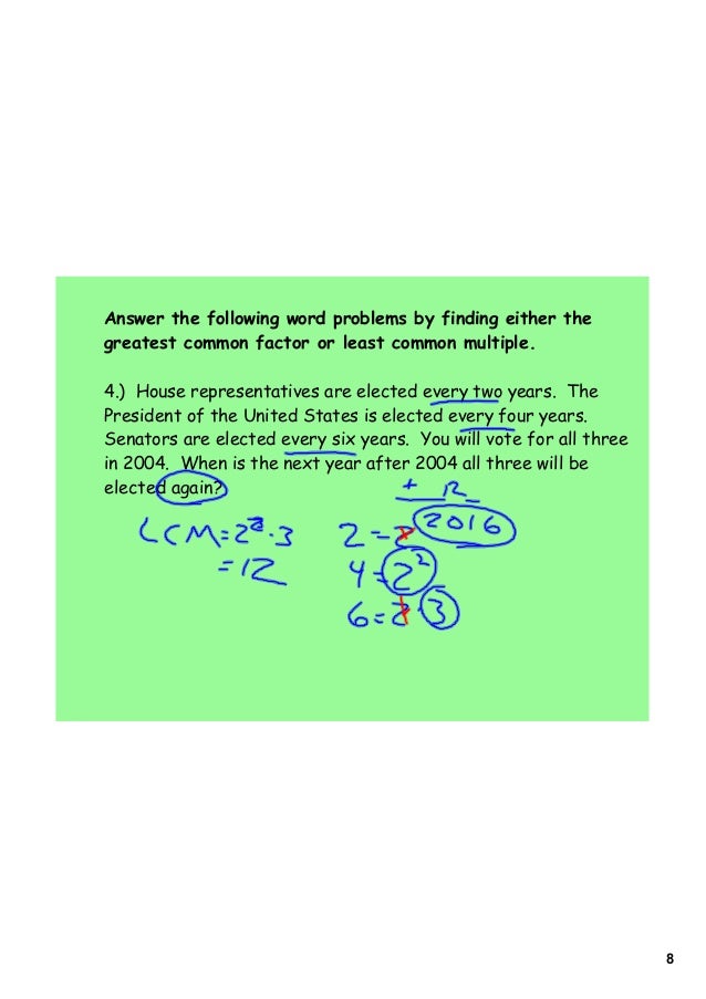 day 12 gcf lcm word problems gcf lcm venn diagram