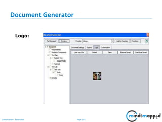 Page 105Classification: Restricted
Document Generator
Logo:
 