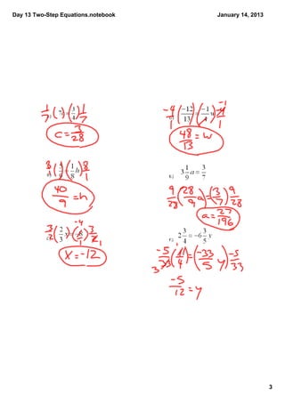 Day 13 Two­Step Equations.notebook   January 14, 2013




                                                        3
 