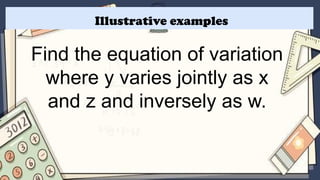 Junior High Grade 9 Mathematics: Combined Variation | PPTX
