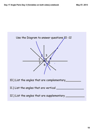 Day 17 angle pairs day 3 (variables on both sides) | PDF