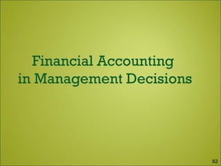 Financial Accounting
in Management Decisions
62
 