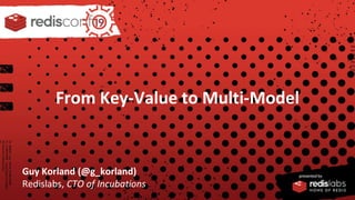 PRESENTED BY
From Key-Value to Multi-Model
Guy Korland (@g_korland)
Redislabs, CTO of Incubations
 