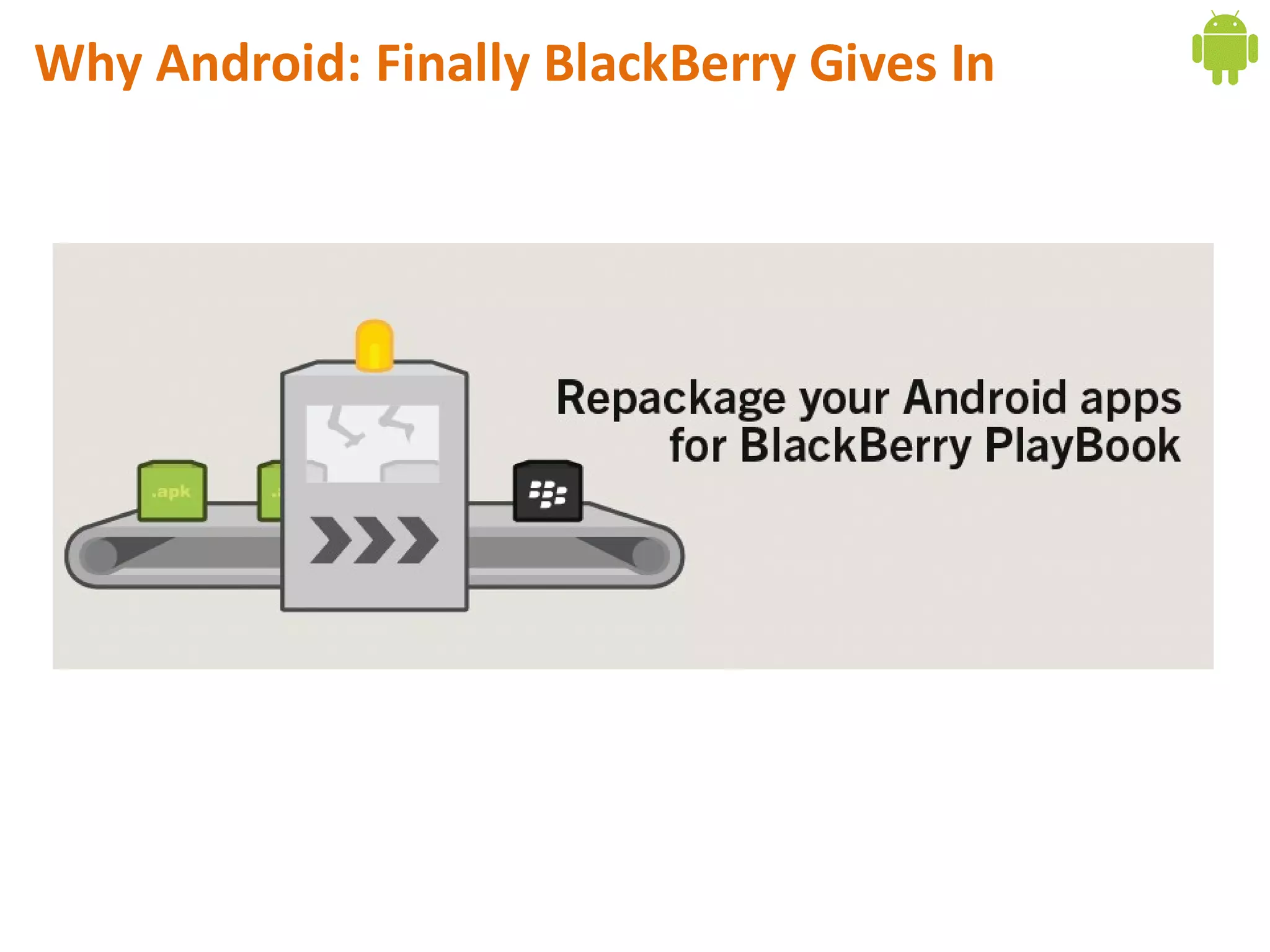 Why Android: Finally BlackBerry Gives In
 