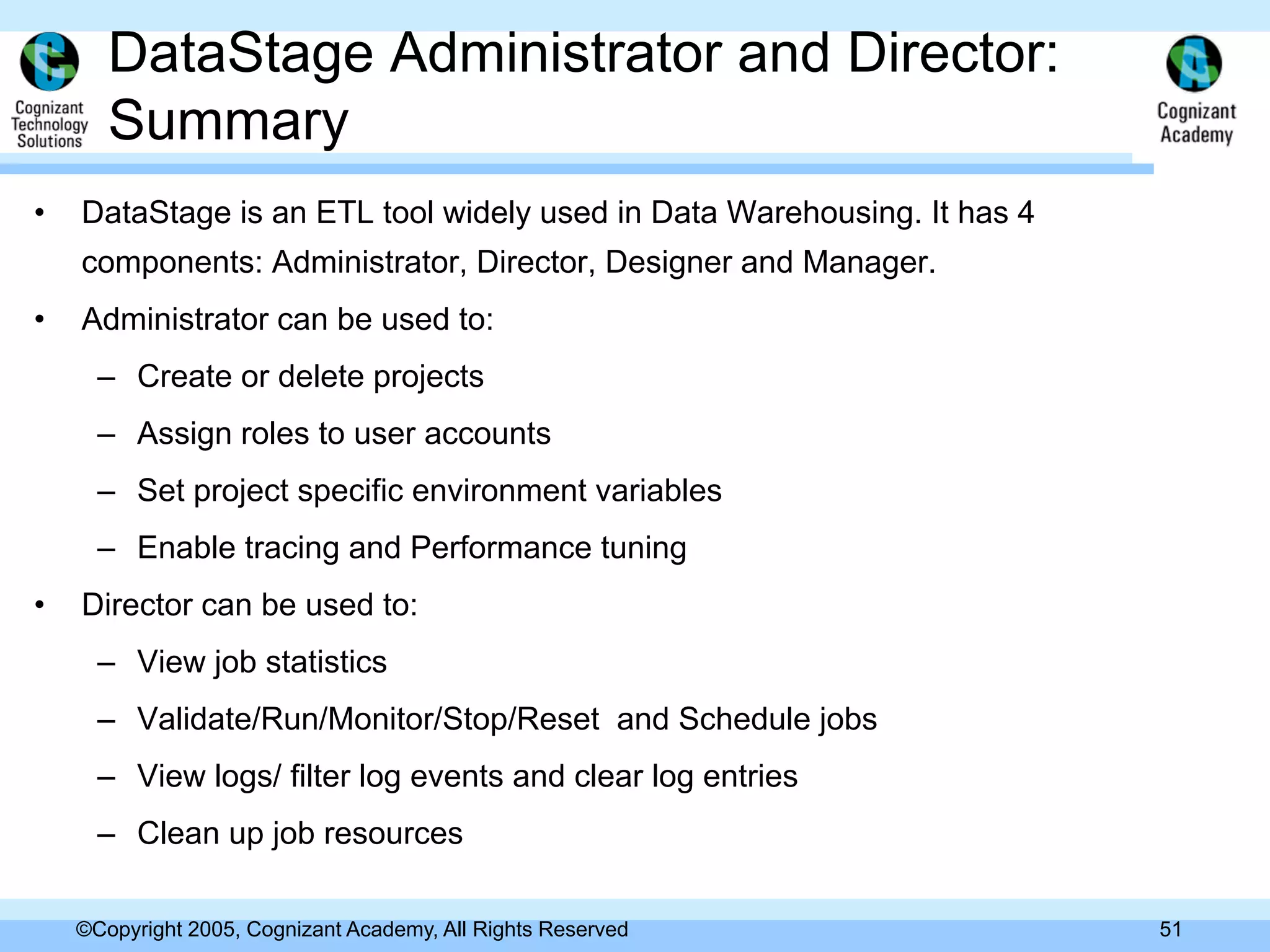 Day 1 Data Stage Administrator And Director 11.0