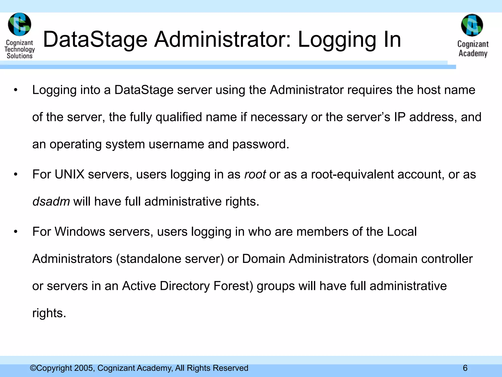 Day 1 Data Stage Administrator And Director 11.0