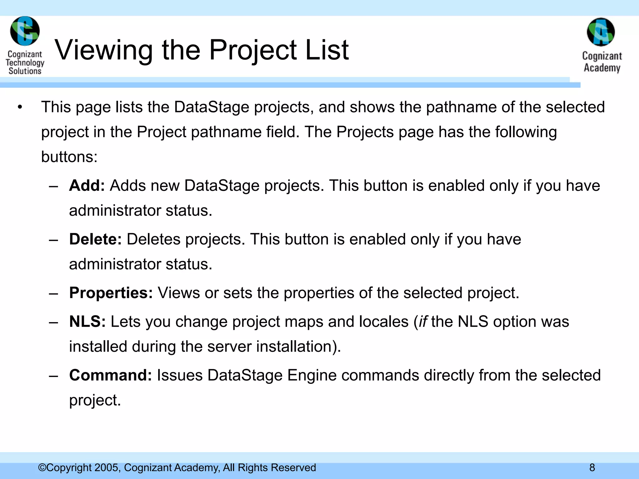 Day 1 Data Stage Administrator And Director 11.0