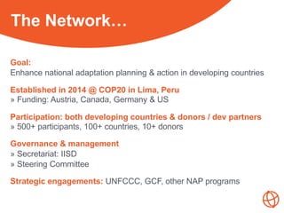 Our ActivitiesThe Network…
Goal:
Enhance national adaptation planning & action in developing countries
Established in 2014...