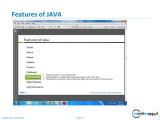 Page 37Classification: Restricted
Features of JAVA
3
 