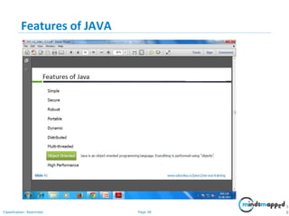 Page 38Classification: Restricted
Features of JAVA
3
8
 