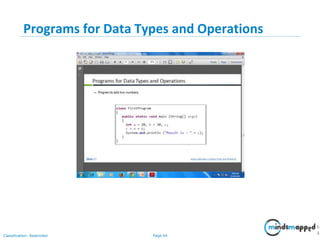 Page 64Classification: Restricted
Programs for Data Types and Operations
6
4
 