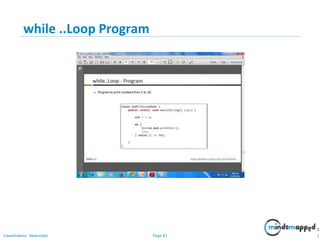 Page 81Classification: Restricted
while ..Loop Program
8
1
 