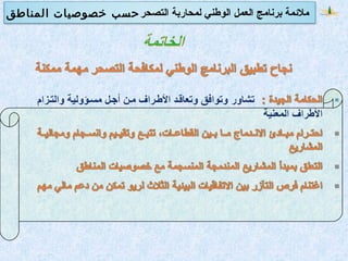 ‫التصحر‬ ‫لمحاربة‬ ‫الوطني‬ ‫العمل‬ ‫برنامج‬ ‫ملمئمة‬‫المناطق‬ ‫خصوصيات‬ ‫حسب‬
 