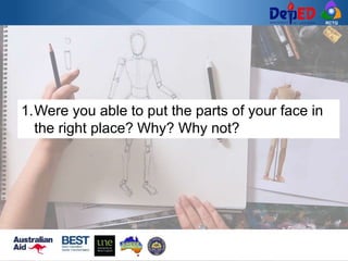 RCTQ
1.Were you able to put the parts of your face in
the right place? Why? Why not?
 