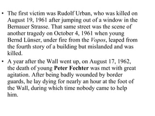 Victim Rudolf Berlin Wall | PPT
