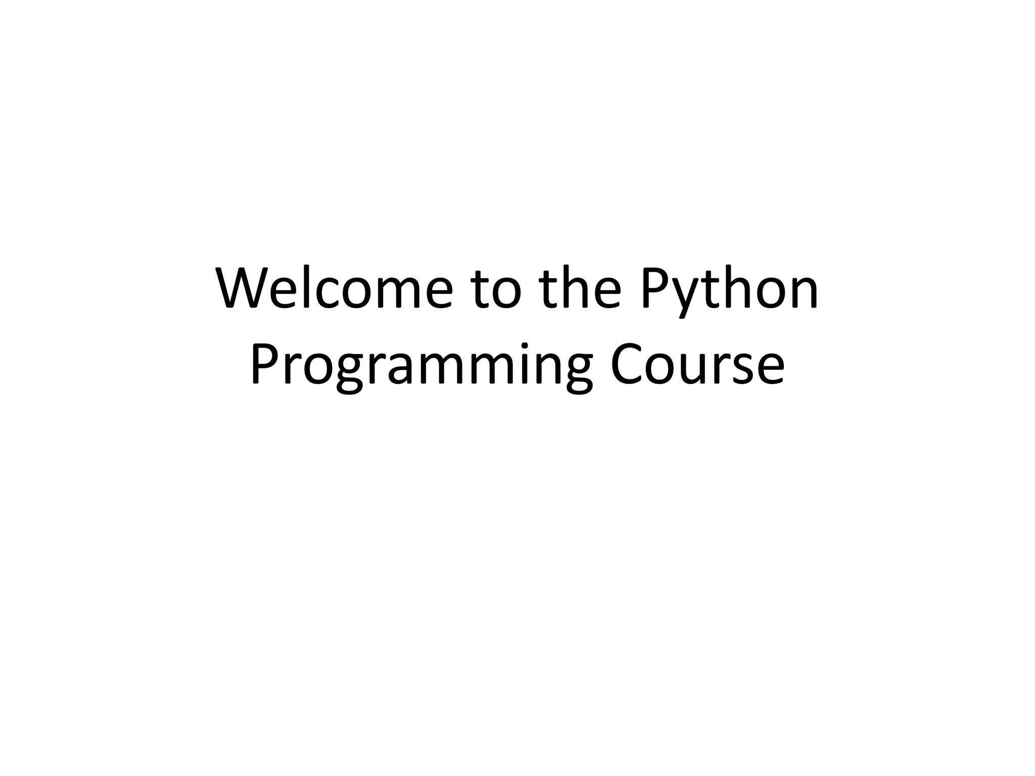 Python Programming | PPT