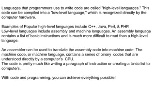 Comprehensive Overview of Programming Languages: High-Level and Low ...