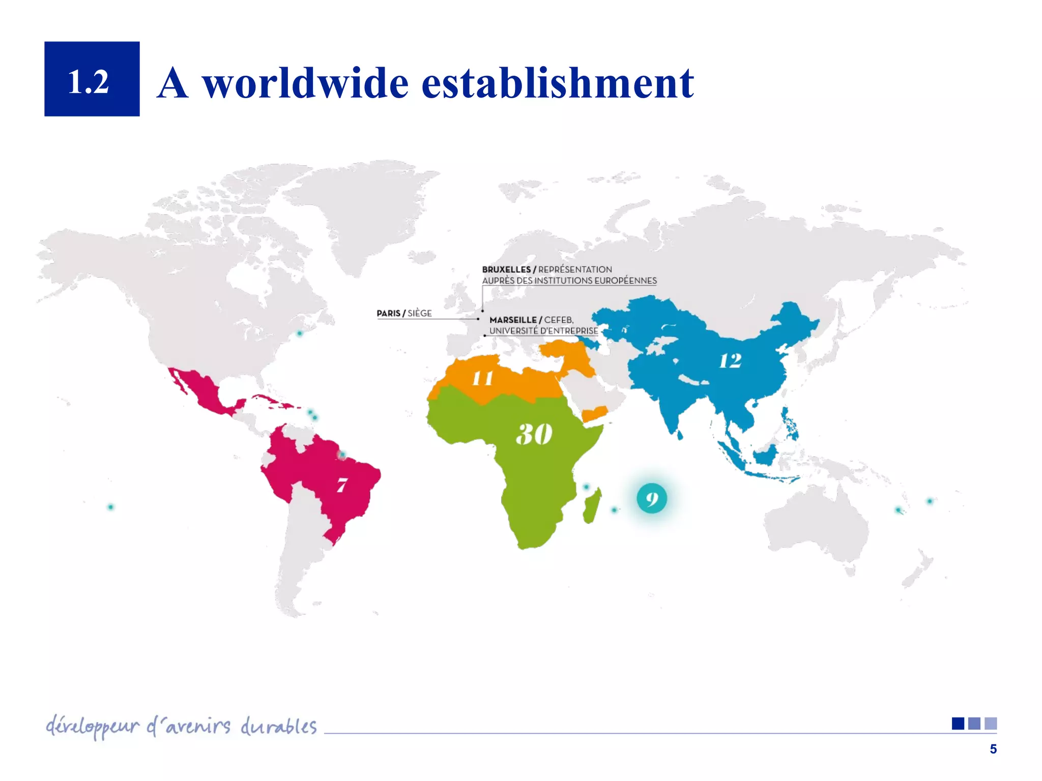 1.2

A worldwide establishment

5

 