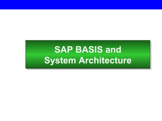 SAP BASIS and System Architecture 