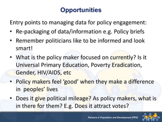Day 1 session 3 strengthening policy engagement in imcha ppd | PPTX