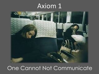 Axiom 1




One Cannot Not Communicate
 