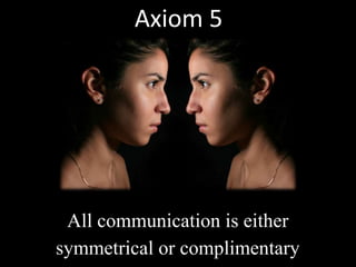 Axiom 5




 All communication is either
symmetrical or complimentary
 