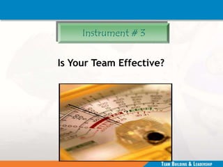 Is Your Team Effective?
Instrument # 3
 