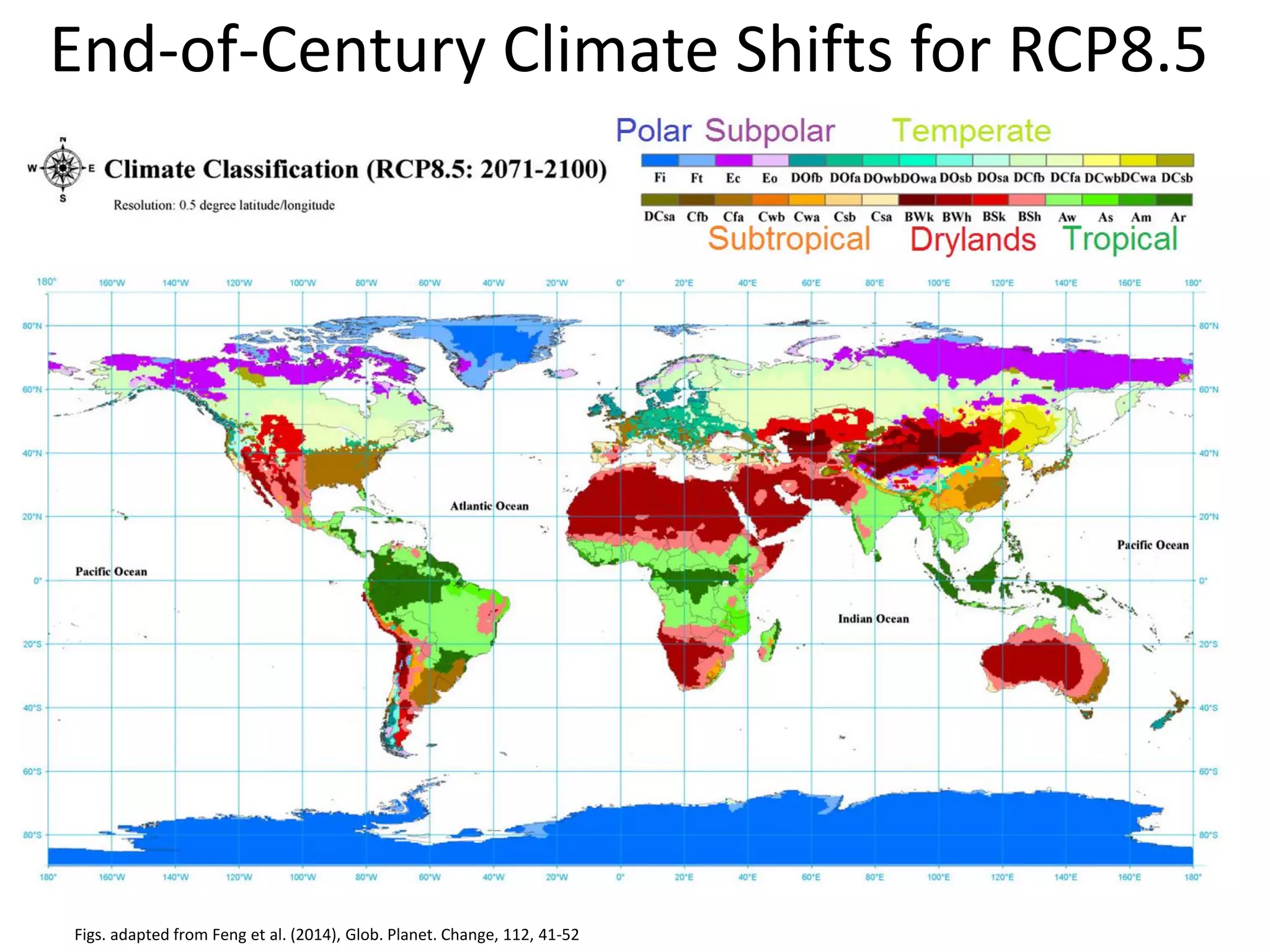 End-of-Century Climate Shifts for RCP8.5
Figs. adapted from Feng et al. (2014), Glob. Planet. Change, 112, 41-52
 
