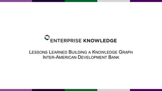 LESSONS LEARNED BUILDING A KNOWLEDGE GRAPH
INTER-AMERICAN DEVELOPMENT BANK
 