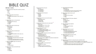 BIBLE QUIZ
 