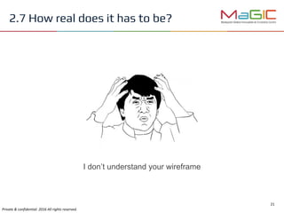 2.7 How real does it has to be?
I don’t understand your wireframe
 