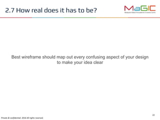 2.7 How real does it has to be?
Best wireframe should map out every confusing aspect of your design
to make your idea clear
 