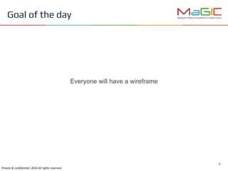 Goal of the day
Everyone will have a wireframe
 