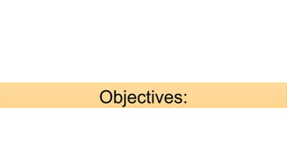 Objectives:
 