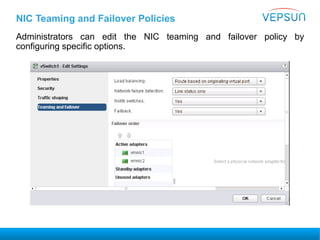 Nic Failover VMware vSphere 6.0 - Troubleshooting Training - Day 2 | PPTX