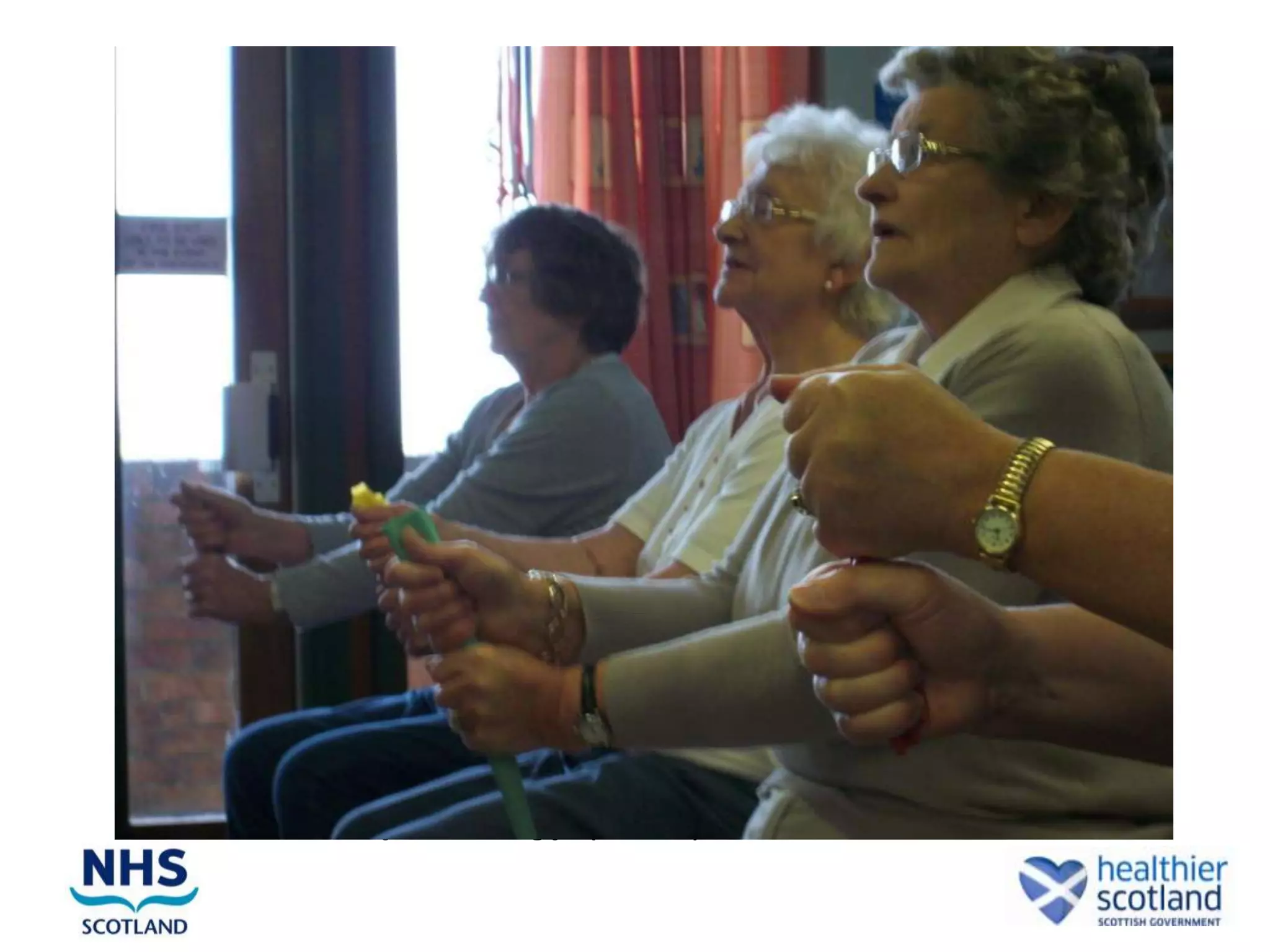 Recent Scottish Policy Drivers
• Better Outcomes for Older People (2004)

• The National Standards for Community
  Engagement (2005)

• Better Health, Better Care ( 2007)

• All Our Futures – Planning for a Scotland with an
  ageing population(2007)

• Reshaping Care for Older People (2010)

• The Quality Strategy (2010)
 