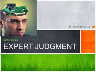 Estimation course
Introducing
EXPERT JUDGMENT
 