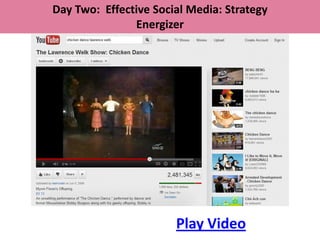 Day Two: Effective Social Media: Strategy
               Energizer




                       Play Video
 