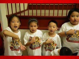 Kids pointing at themselves, as if
saying “Who, me?”
 