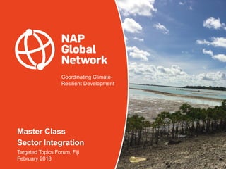 Coordinating Climate-
Resilient Development
Master Class
Sector Integration
Targeted Topics Forum, Fiji
February 2018
 