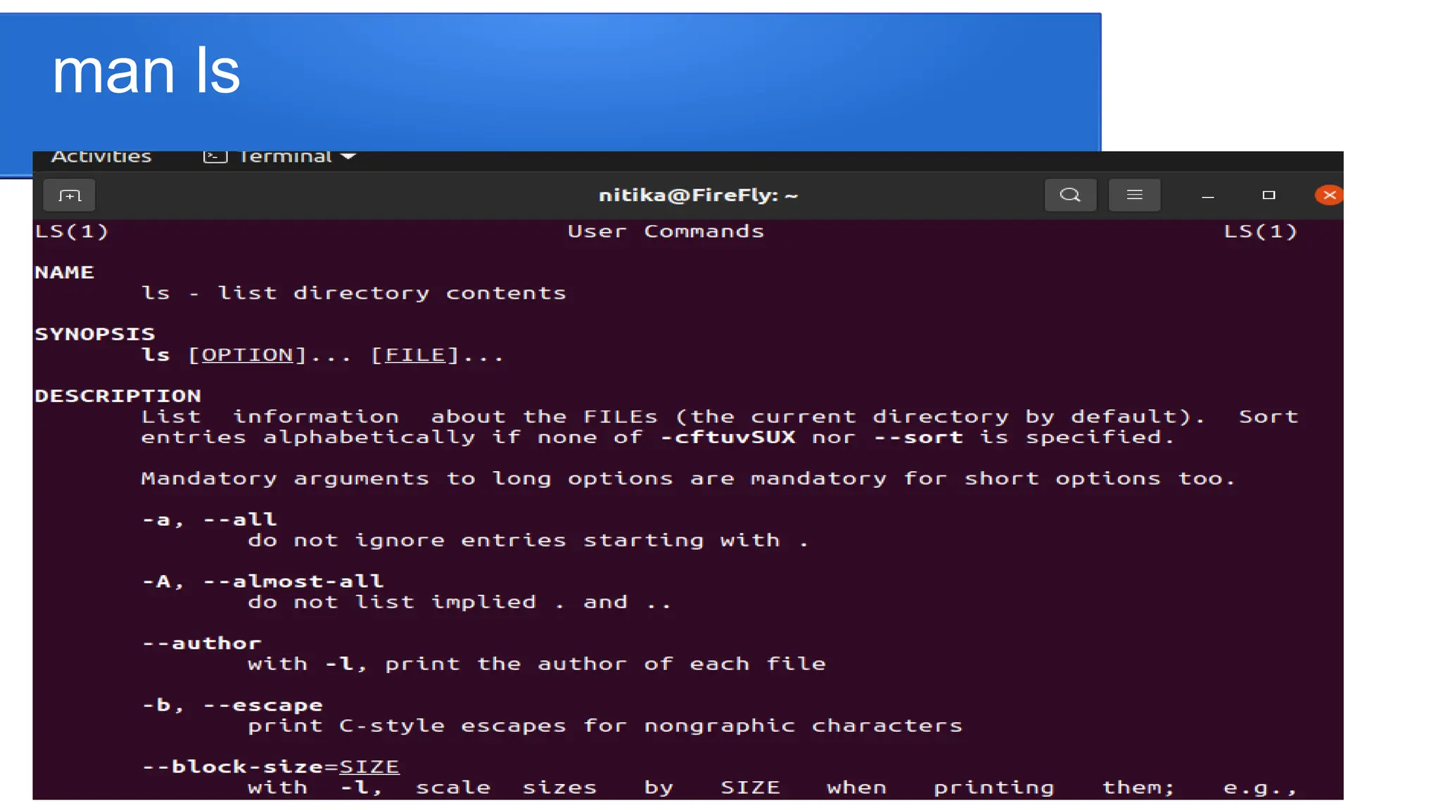 man ls 