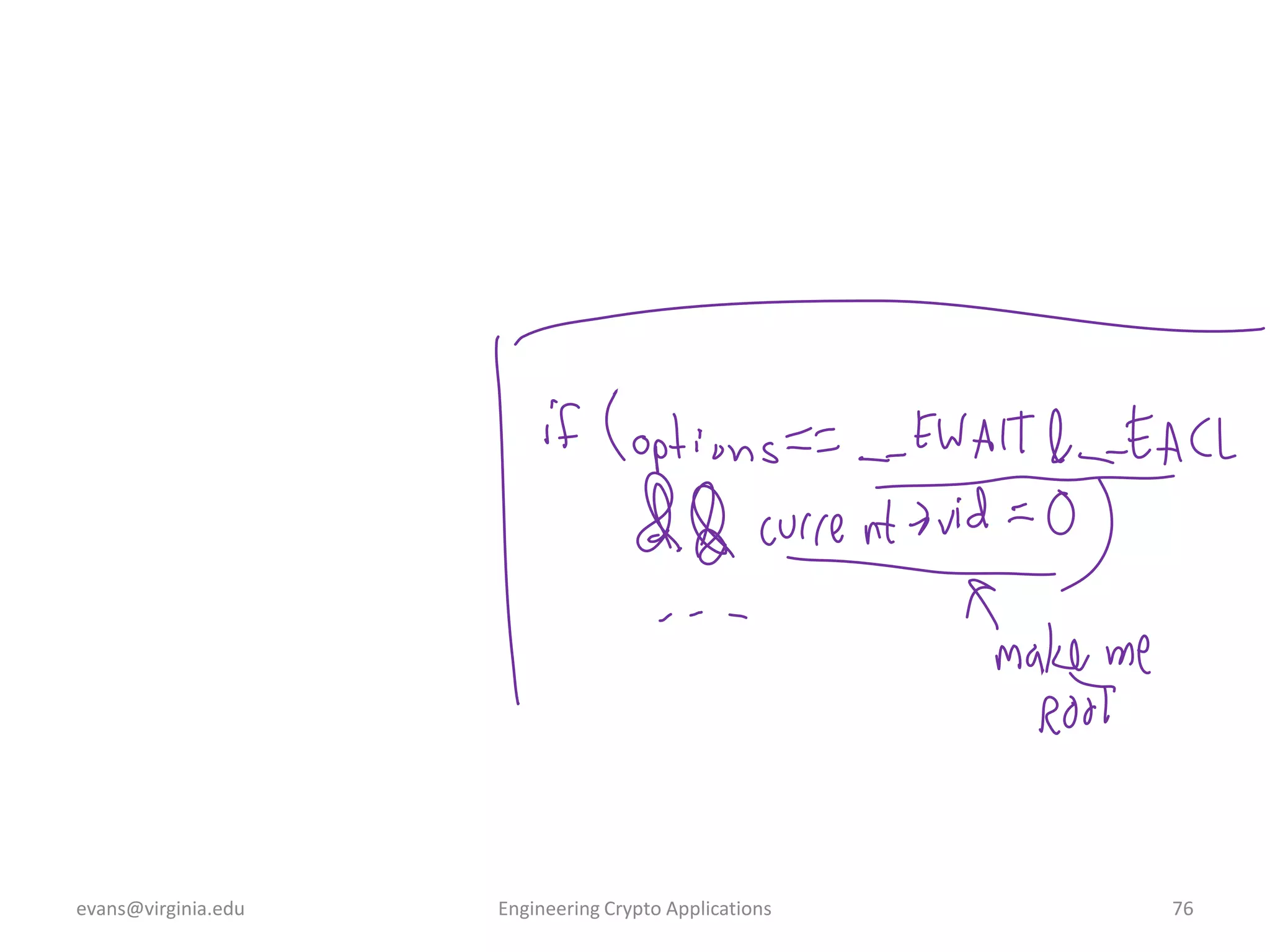 evans@virginia.edu

Engineering Crypto Applications

76

 