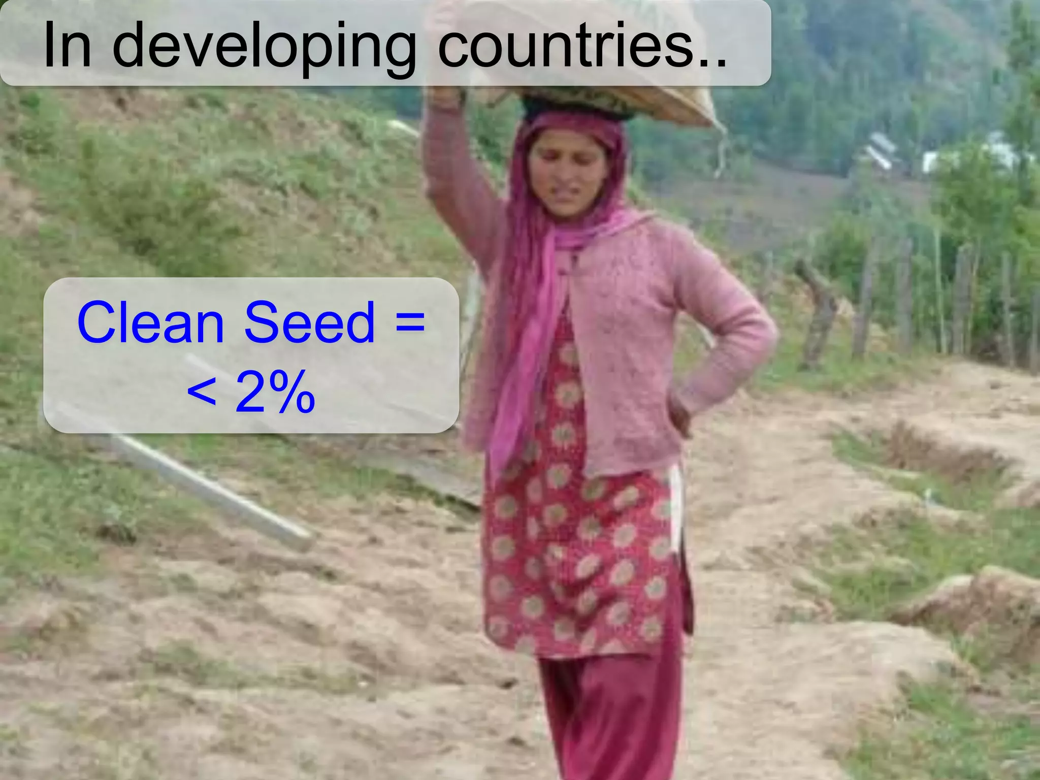 In developing countries..
Clean Seed =
< 2%
