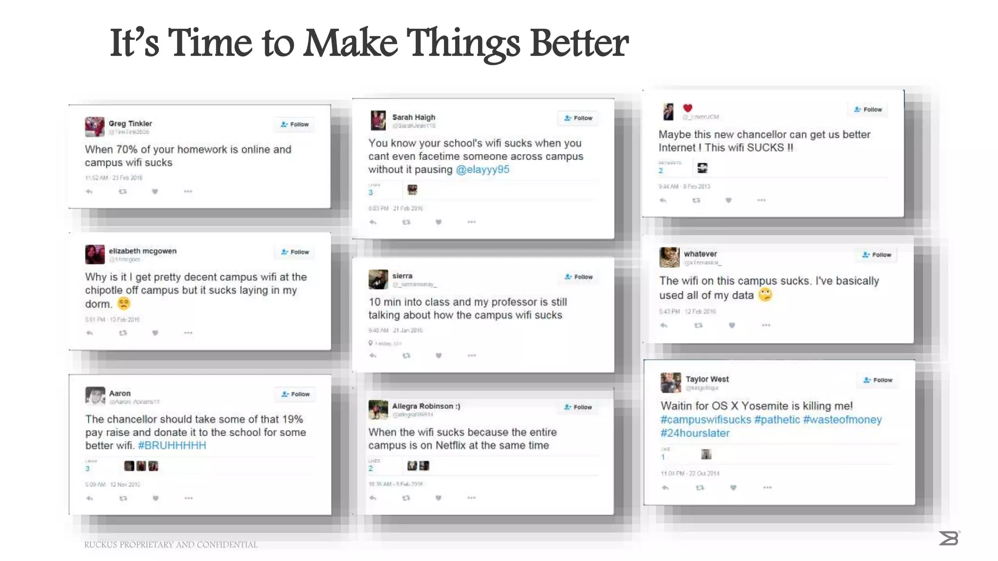 It’s Time to Make Things Better
RUCKUS PROPRIETARY AND CONFIDENTIAL42
 