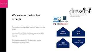 We are now the fashion
experts
Our understanding of the fashion market sets us
apart
Consistently outperform other persona...