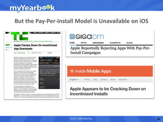 But the Pay-Per-Install Model is Unavailable on iOS




                     © 2011 CONFIDENTIAL              23
 