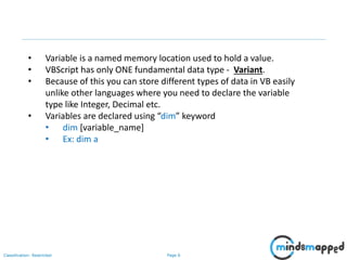 VBScript in Software Testing | PPT
