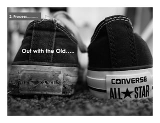 Out with the Old…..
2. Process………
 
