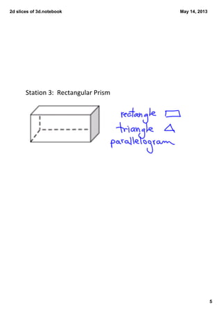 2dslicesof3d.notebook
5
May14,2013
Station3:RectangularPrism
 
